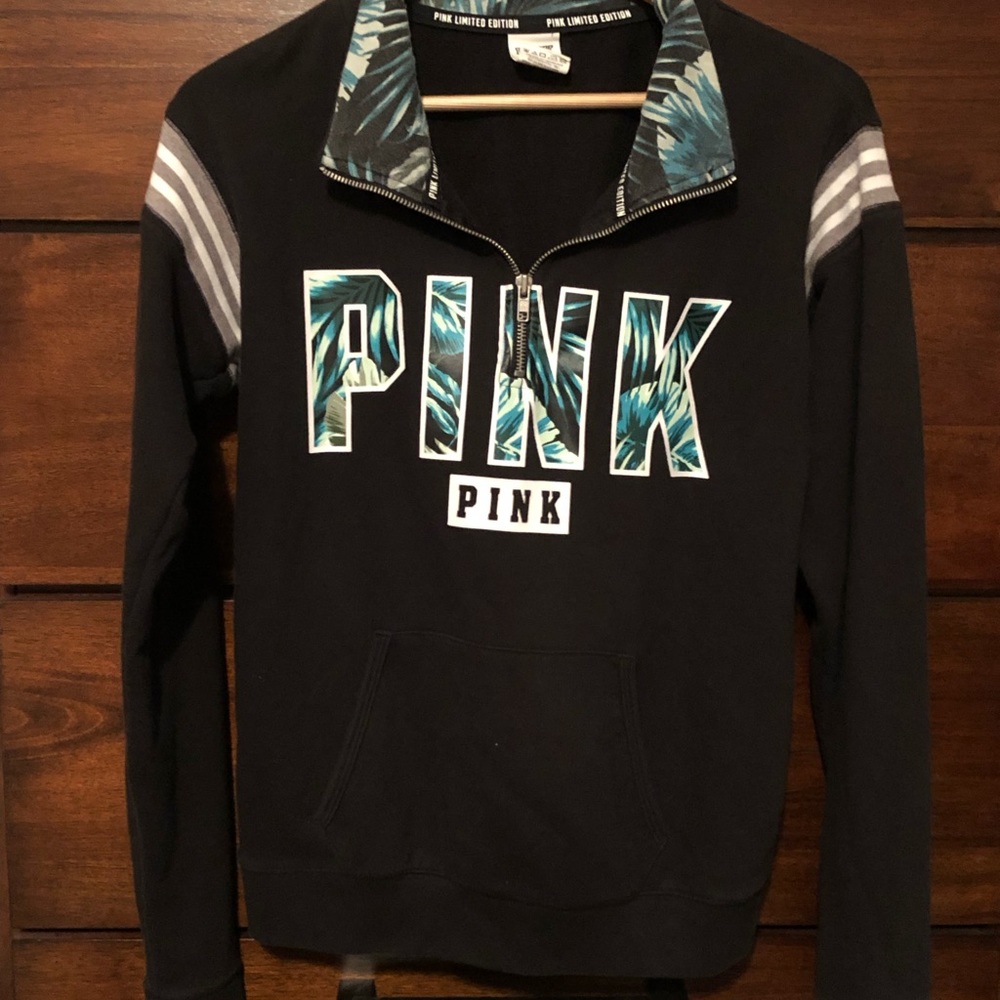 PINK pullover half zip hoodie
